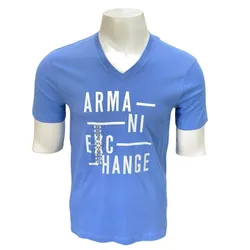 Áo Thun Nam Armani Exchange Cổ Tim 7VZTSH ZJH4Z Tshirt Màu Xanh Dương Size XS