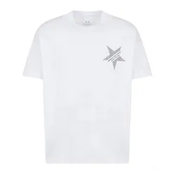 Áo Thun Nam Armani Exchange Hình Sao Nhỏ 3RZTLB ZJ8EZ Tshirt Màu Trắng Size M