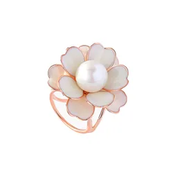 Cài Khăn Nữ Meri White Flower BR381 Màu Vàng Hồng