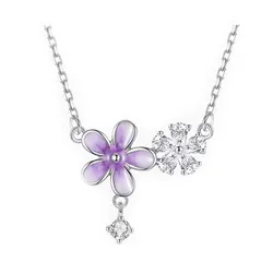 Dây Chuyền Nữ Kya Jewel Purple Petite Blossom Crystal KN8 Màu Bạc Tím