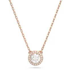 Dây Chuyền Nữ Swarovski Constella Pendant Round Cut, Pavé, White, Rose Gold-Tone Plated 5636272 Màu Vàng Hồng