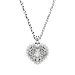 Dây Chuyền Nữ Swarovski Idyllia Pendant Heart, White, Rhodium Plated 5684386 Màu Bạc