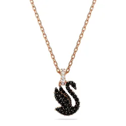 Dây Chuyền Nữ Swarovski Swan Pendant Swan, Small, Black, Rose gold-tone Plated 5678046 Màu Vàng Hồng