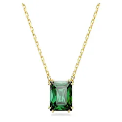 Dây Chuyền Swarovski Matrix Pendant Rectangular Cut, Green, Gold-Tone Plated 5677141 Màu Xanh Vàng