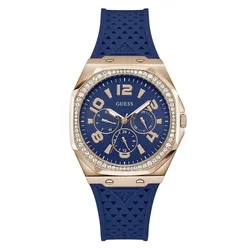 Đồng Hồ Nữ Guess Womens Silicone Analog Blue Dial Watch GW0694L4 Màu Xanh Blue
