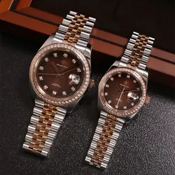 Đồng Hồ Đôi Alexander Ferros Automatic 8201D-08/8021D-08 Màu Bạc Nâu