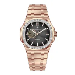 Đồng Hồ Nam Alexander Ferros  Automatic 6091R-01 42.5mm Màu Đen - Vàng Hồng