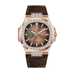 Đồng Hồ Nam Alexander Ferros Automatic 6091R-08 42.5mm Màu Nâu - Vàng Hồng