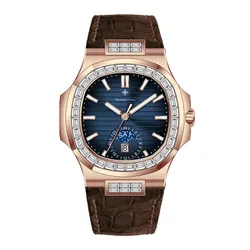 Đồng Hồ Nam Alexander Ferros Automatic 6111R-05 42.5mm Màu Xanh - Vàng Hồng