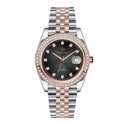 Đồng Hồ Nam Alexander Ferros Automatic 8021D-01 40mm Màu Đen - Vàng Hồng