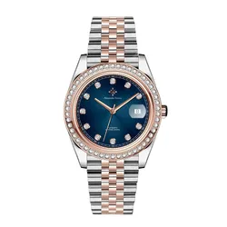 Đồng Hồ Nam Alexander Ferros Automatic 8021D-05 40mm Màu Xanh - Vàng Hồng