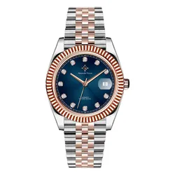 Đồng Hồ Nam Alexander Ferros Automatic 8032D-05 40mm Màu Xanh - Vàng Hồng