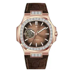 Đồng Hồ Nam Alexander Ferros Automatic Watch 6091R-08 Màu Nâu