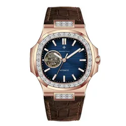 Đồng Hồ Nam Alexander Ferros Automatic Watch 6091R-05 Màu Nâu/Xanh