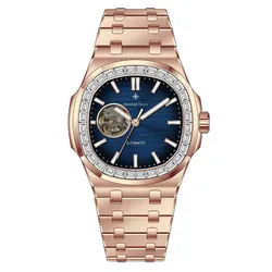 Đồng Hồ Nam Alexander Ferros Automatic Watch 6091R/05 Màu Vàng Hồng/Xanh