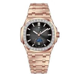 Đồng Hồ Nam Alexander Ferros Automatic Watch 6111R/01 Màu Vàng Hồng/Đen