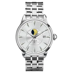 Đồng Hồ Nam Ball Watch Trainmaster Moon Phase NM3082D-SJ-SL Màu Bạc
