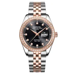 Đồng Hồ Nam Carnival Automatic Watch 8131G2-CH-D Màu Đen/Vàng Hồng