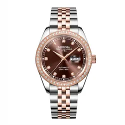 Đồng Hồ Nam Carnival Automatic Watch 8131G2-CH-N Màu Nâu/ Vàng Hồng