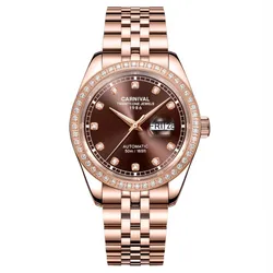 Đồng Hồ Nam Carnival Automatic Watch 8131G2-VH-N Màu Nâu/ Vàng Hồng