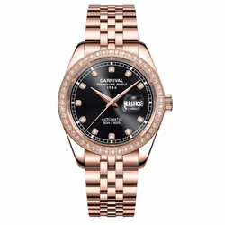 Đồng Hồ Nam Carnival Automatic Watch 8131G2-VH-D Màu Đen/ Vàng Hồng