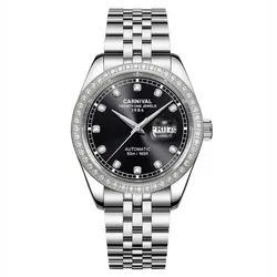 Đồng Hồ Nam Carnival Automatic Watch 8131G2-VT-D Màu Bạc Đen