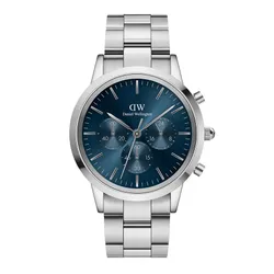 Đồng Hồ Nam Daniel Wellington Iconic Chronograph DW00100644 Màu Bạc/Xanh