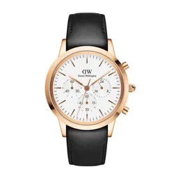 Đồng Hồ Nam Daniel Wellington Iconic Chronograph Sheffield RG DW00100646 Màu Đen - Vàng Hồng