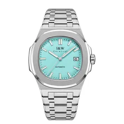 Đồng Hồ Nam I&W Carnival Automatic Watch 750G1-T4 Màu Bạc/Xanh Ngọc