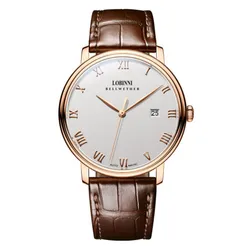 Đồng Hồ Nam Lobinni LB12033G-D1 Màu Nâu - Trắng