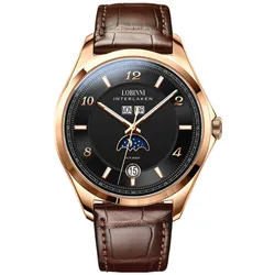 Đồng Hồ Nam Lobinni LB18016G-D2 Màu Nâu Đen