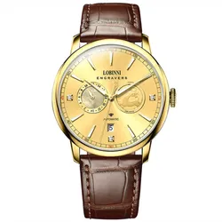 Đồng Hồ Nam Lobinni LB19015G-D3 Màu Nâu - Vàng