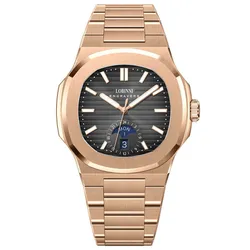 Đồng Hồ Nam Lobinni LB19069G (19069-A1-T2) Màu Đen - Vàng Hồng