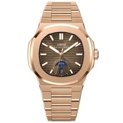 Đồng Hồ Nam Lobinni LB19069G (19069-A1-T3) Màu Nâu - Vàng Hồng