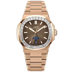 Đồng Hồ Nam Lobinni  LB19069G (19069-A2-T3) Màu Nâu - Vàng Hồng