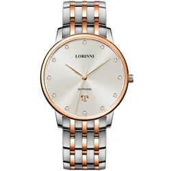 Đồng Hồ Nam Lobinni LB3010G-T2 Quartz Màu Bạc - Vàng Hồng
