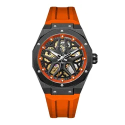 Đồng Hồ Nam Poniger Automatic Watch P618G-S3 Màu Cam/Đen