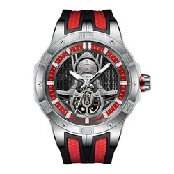 Đồng Hồ Nam Poniger Men's Skeleton Watch P620G-S4 Màu Đỏ - Đen