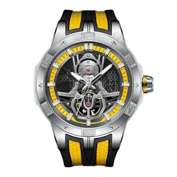 Đồng Hồ Nam Poniger Men's Skeleton Watch P620G-S5 Màu Vàng Đen