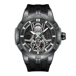 Đồng Hồ Nam Poniger Men's Skeleton Watch P620G-S6 Màu Đen