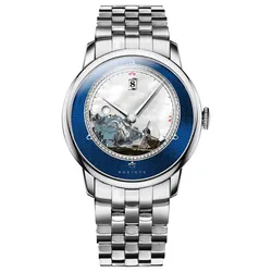 Đồng Hồ Nam Poniger P723G-T1 Automatic Màu Xanh Bạc