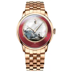 Đồng Hồ Nam Poniger P723G-T2 Automatic Màu Đỏ - Vàng Hồng