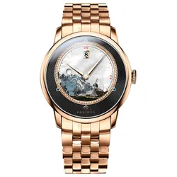 Đồng Hồ Nam Poniger P723G-T3 Automatic Màu Đen - Vàng Hồng