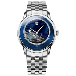 Đồng Hồ Nam Poniger P723G-T4 Automatic Màu Xanh Bạc