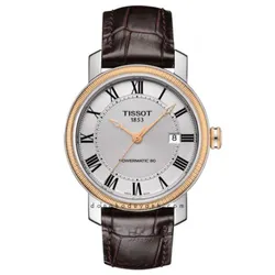 Đồng Hồ Nam Tissot Bridgeport Powermatic 80 T097.407.26.033.00 (T0974072603300) Màu Bạc - Nâu