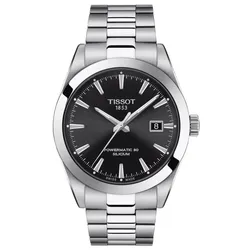 Đồng Hồ Nam Tissot Gentleman Powermatic 80 Silicium T127.407.11.051.00 (T1274071105100) Màu Bạc Đen