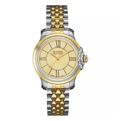 Đồng Hồ Nữ Bulova AccuSwiss Bellecombe Diamond Watch 34mm Màu Vàng Bạc