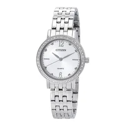 Đồng Hồ Nữ Citizen Quartz Crystal Silver Dial Ladies Watch EL3100-55A Màu Bạc
