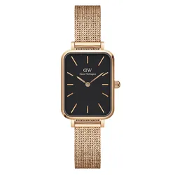 Đồng Hồ Nữ Daniel Wellington DW00100432 20x26mm Quadro Pressed Melrose RG Black Đen/ Vàng Hồng