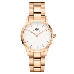 Đồng Hồ Nữ Daniel Wellington Iconic Link 28mm DW00100213 Trắng Màu Trắng/ Vàng Hồng